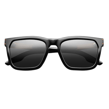 Gravitas:  Polished Black - Brushed Aluminum / Grey AR Lens