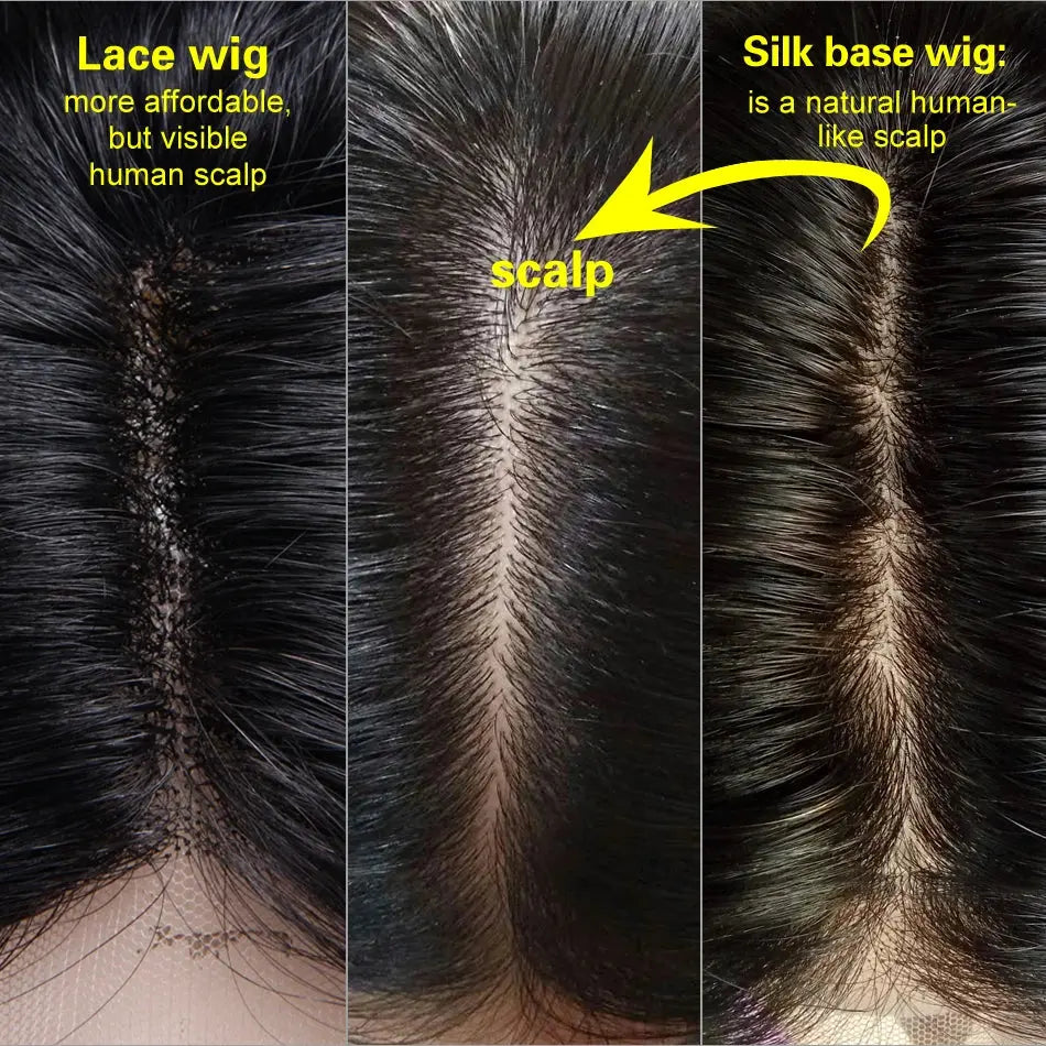Brazilian Human Hair Silk Base Full Lace Wig Pre Plucked Silky Straight 5x4.5 Silk Top Full Lace Human Hair Wig 130%-180%Density