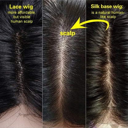 Brazilian Human Hair Silk Base Full Lace Wig Pre Plucked Silky Straight 5x4.5 Silk Top Full Lace Human Hair Wig 130%-180%Density