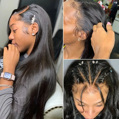 Brazilian Human Hair Silk Base Full Lace Wig Pre Plucked Silky Straight 5x4.5 Silk Top Full Lace Human Hair Wig 130%-180%Density