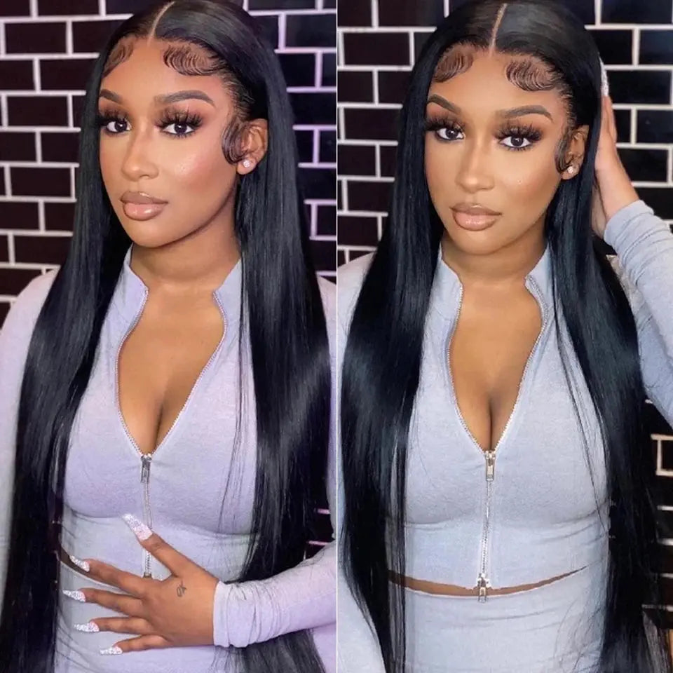 Brazilian Human Hair Silk Base Full Lace Wig Pre Plucked Silky Straight 5x4.5 Silk Top Full Lace Human Hair Wig 130%-180%Density