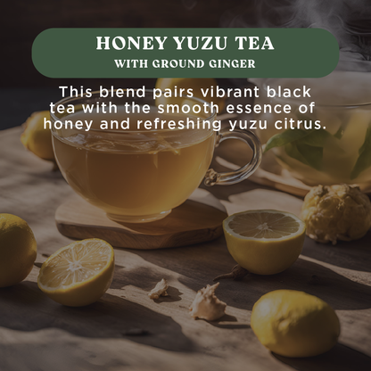 Harmony Honey Yuzu Tea With Ground Ginger, Premium Black Tea, Sweetened with Honey and Organic Sugar, 20 Count